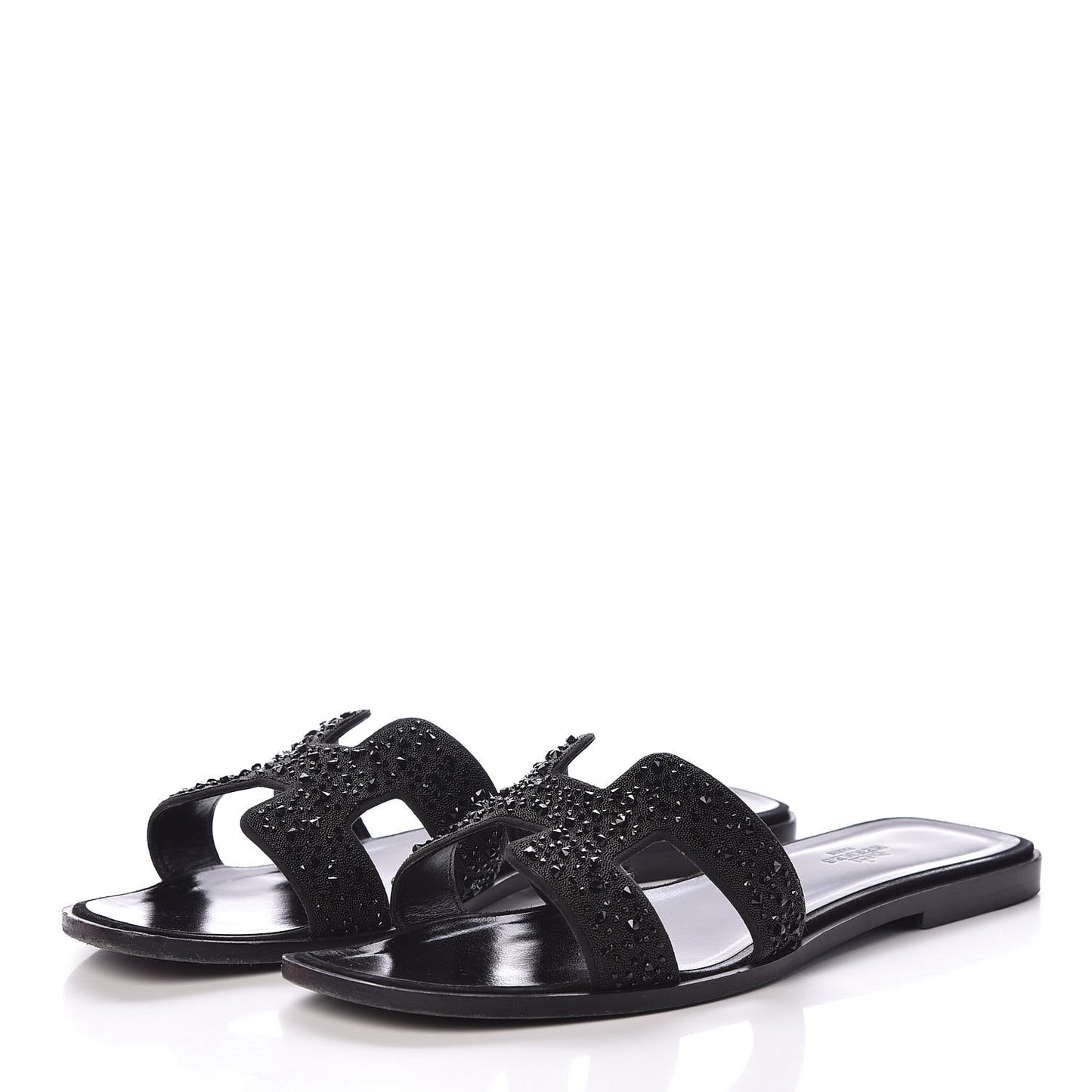 Calfskin Studded Oran Sandals 40 Black