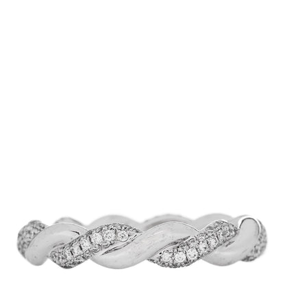 David Yurman 18K White Gold Diamond Wisteria Twist Band Ring 54 7 1 of 4
