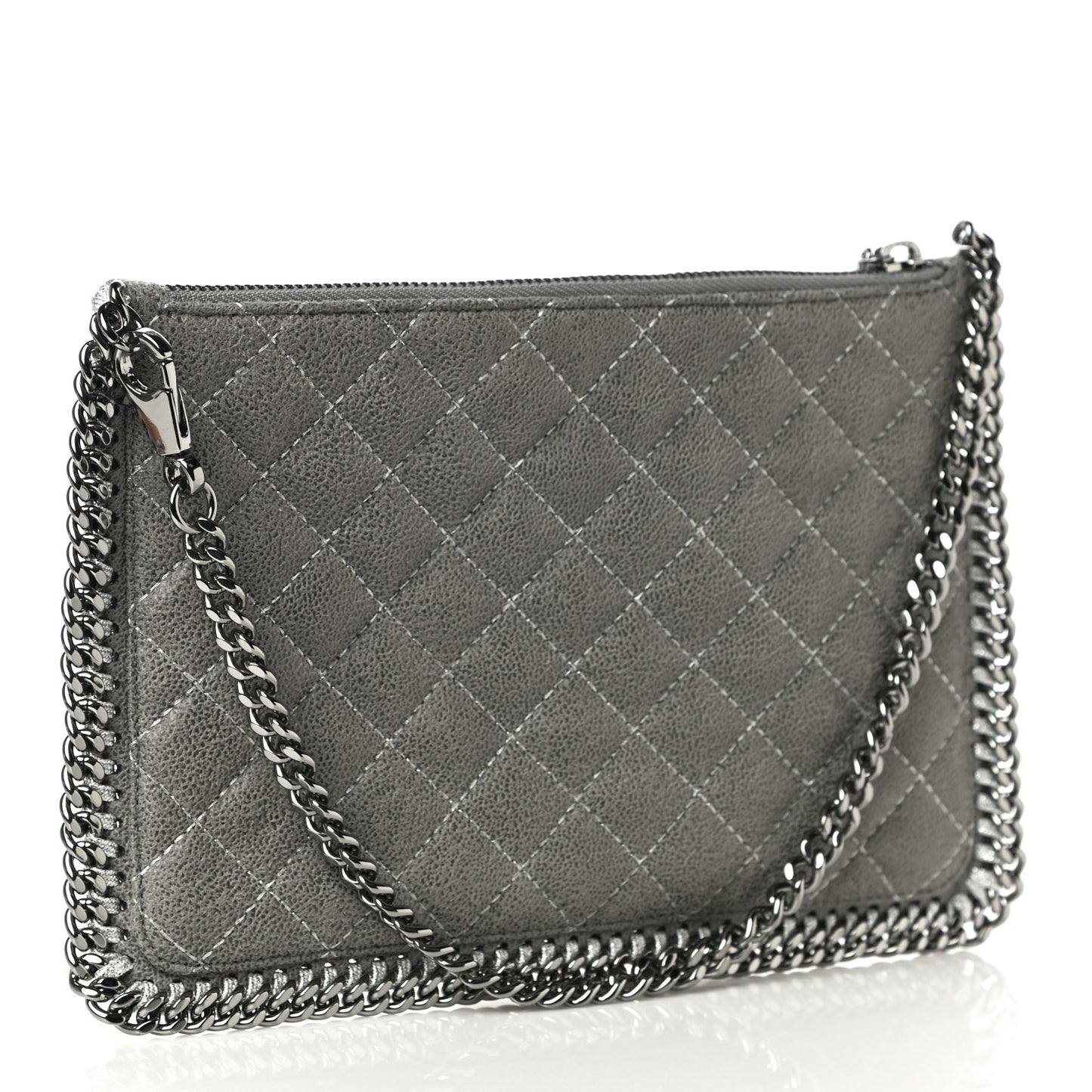 Shaggy Deer Quilted Falabella Wristlet Grey