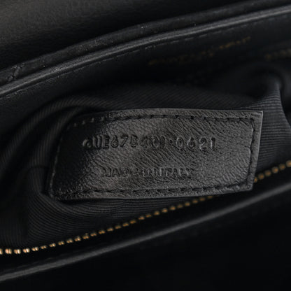 Saint Laurent Suede Y Quilted Monogram Toy Loulou Crossbody Bag Black 7 of 11