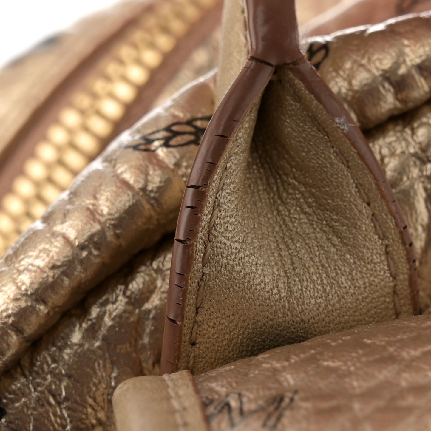 Metallic Visetos Small Side Stud Stark Backpack Gold