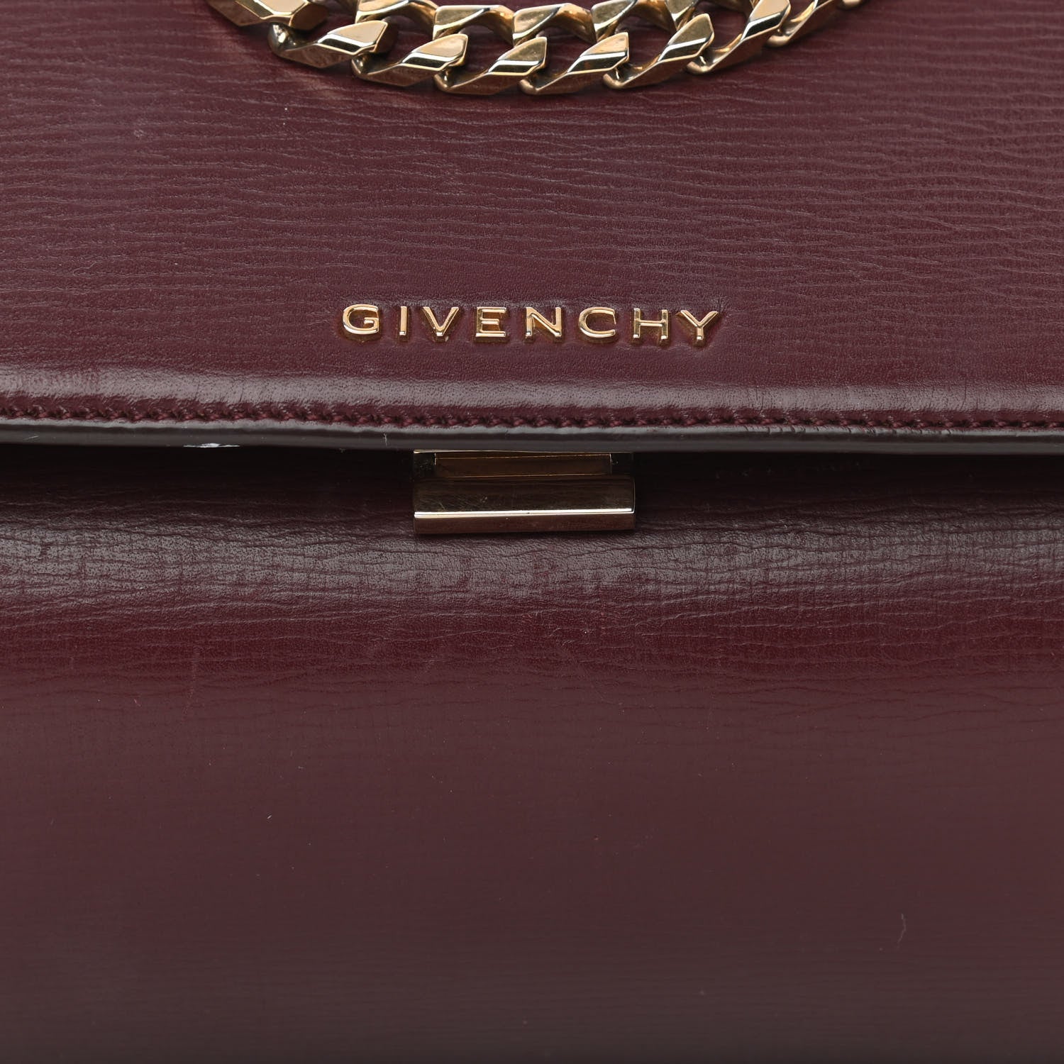 Givenchy Textured Calfskin Mini Pandora Box Chain Crossbody Bag Oxblood 16 of 16