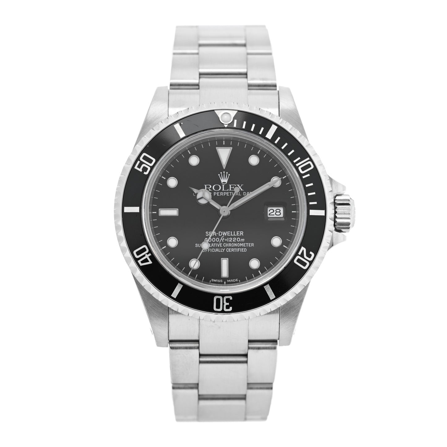 Stainless Steel 40mm Sea-Dweller Oyster Perpetual Watch Black 16600