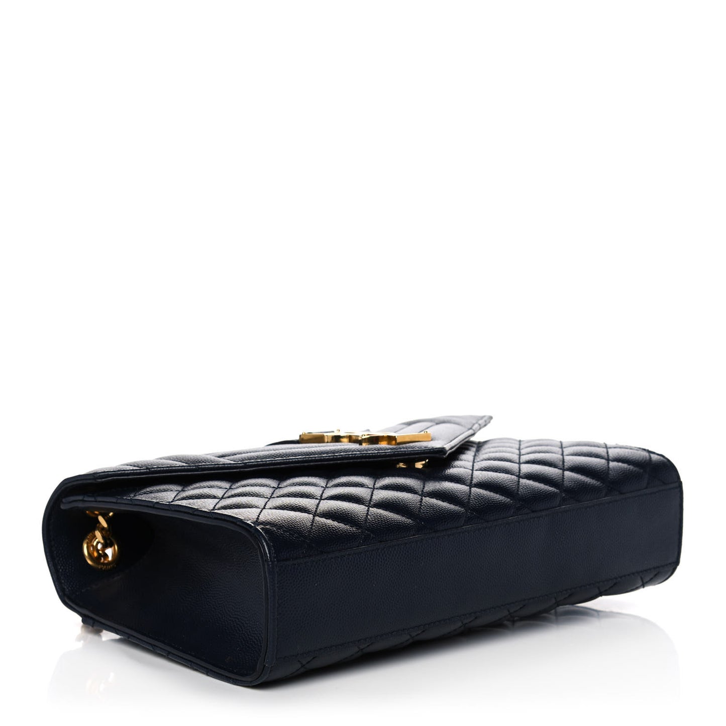 Grain De Poudre Textured Mixed Matelasse Triquilt Medium Monogram Satchel Deep Marine