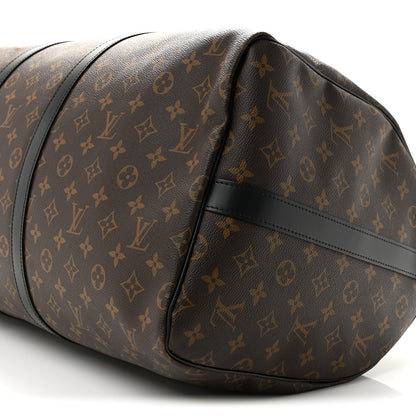 Louis Vuitton Monogram Macassar Keepall Bandouliere 55 9 of 10