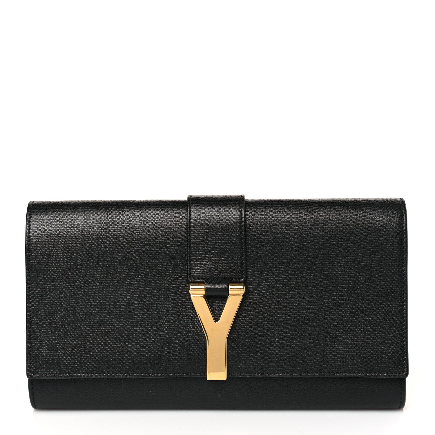 Saint Laurent Textured Calfskin Classic Y Ligne Clutch Black 1 of 8