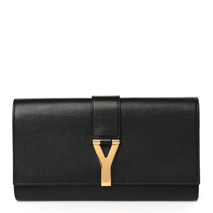 Saint Laurent Textured Calfskin Classic Y Ligne Clutch Black 1 of 8