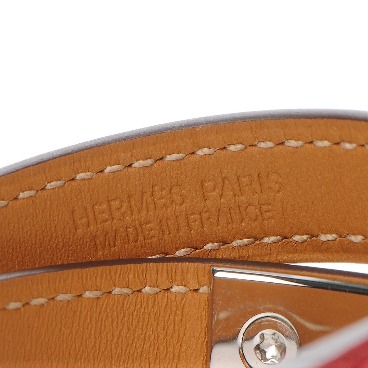Hermes Epsom Rivale Double Tour Bracelet S Rouge Casaque 4 of 8