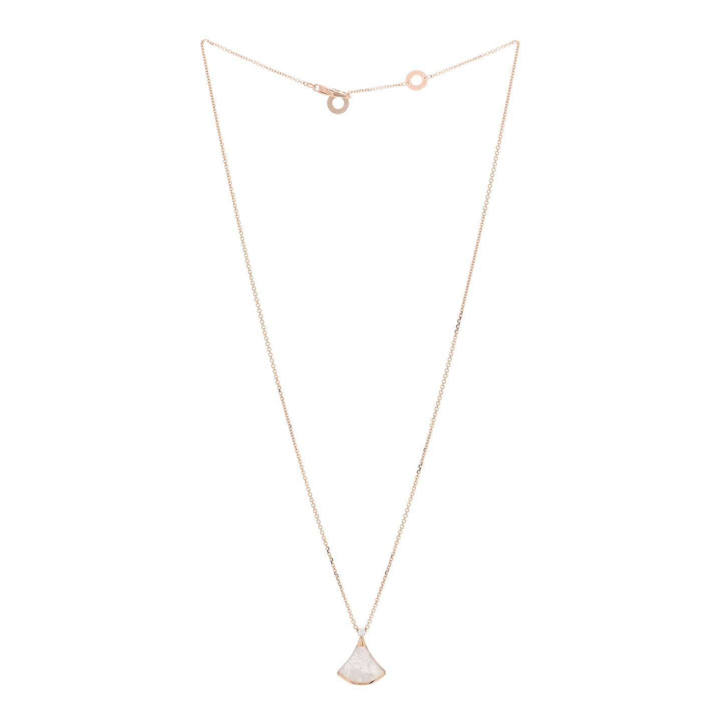 18K Rose Gold Diamond Mother of Pearl Small Divas' Dream Pendant Necklace