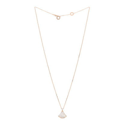 Bulgari 18K Rose Gold Diamond Mother of Pearl Small Divas' Dream Pendant Necklace 3 of 5