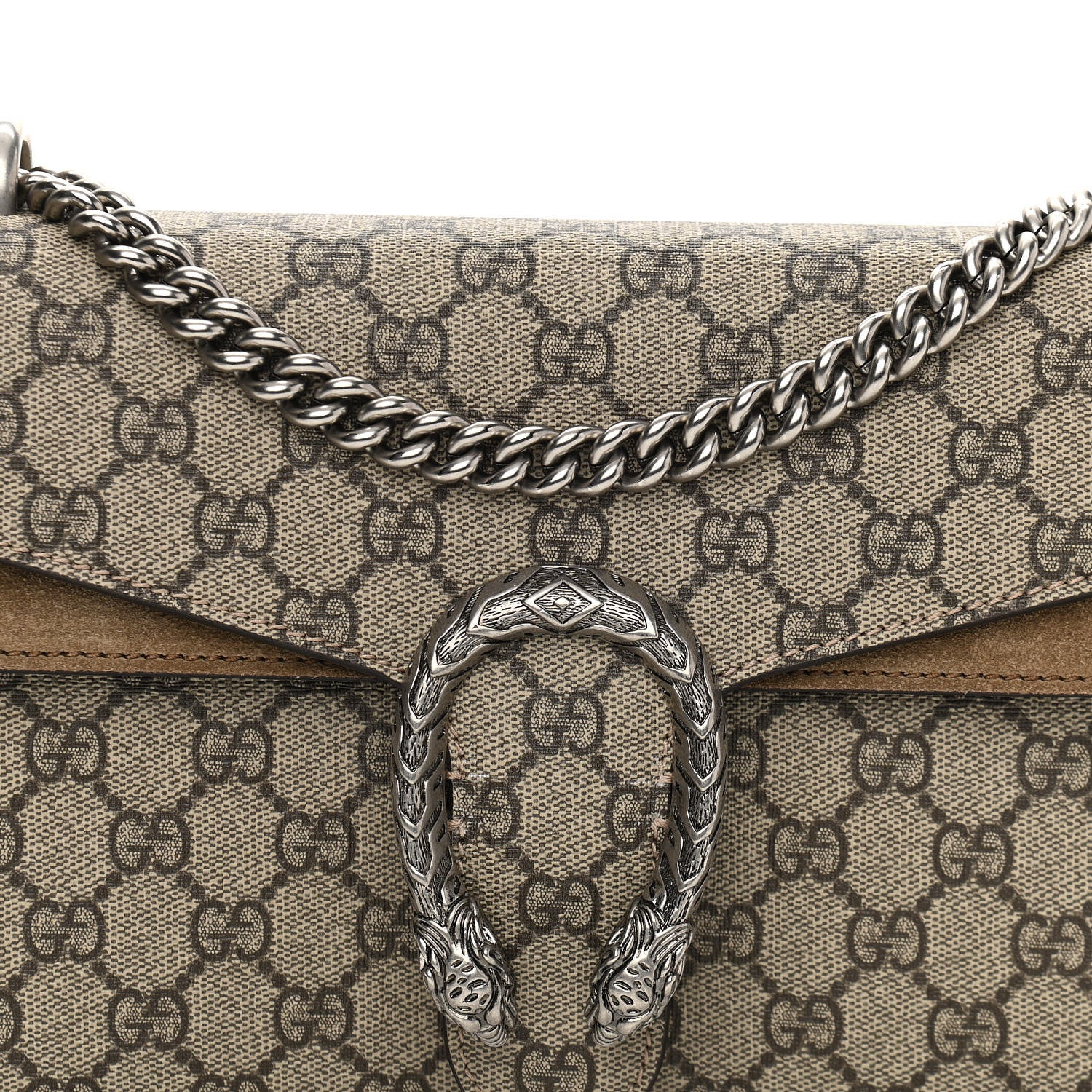 Gucci GG Supreme Monogram Small Dionysus Shoulder Bag Taupe 8 of 10