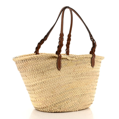 Prada Palmitto Vitello Woven Braided Large Basket Tote Bag Naturale Cognac 4 of 10