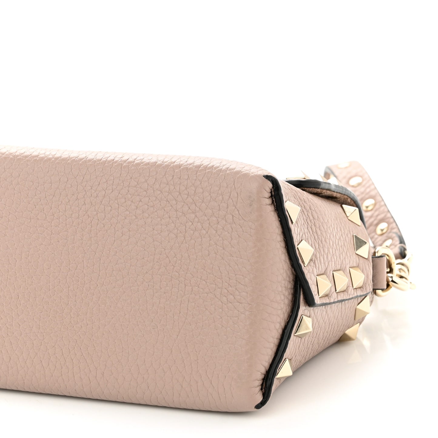 Pebbled Calfskin Mini Rockstud Crossbody Bag Poudre
