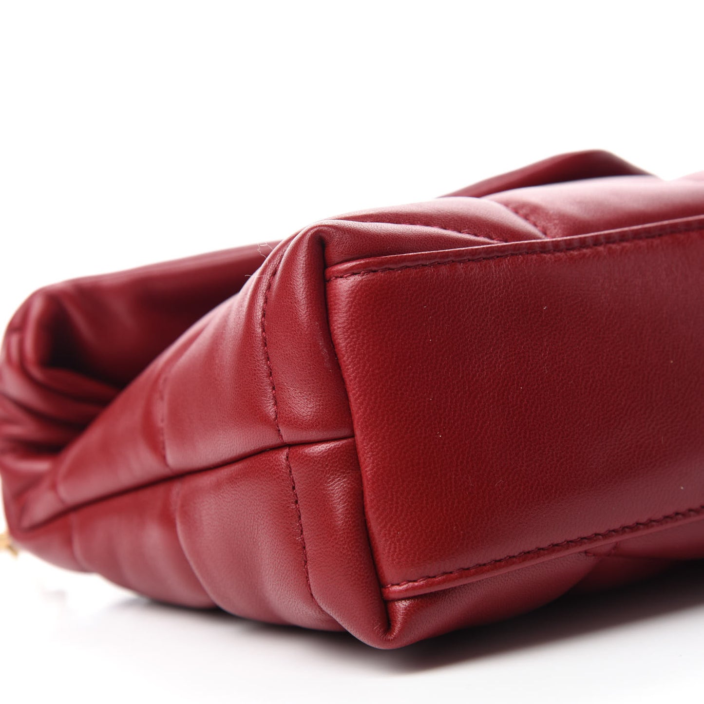 Lambskin Quilted Toy Loulou Puffer Monogram Chain Satchel Red
