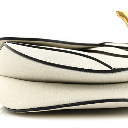 Christian Dior Grained Calfskin Saddle Bag White 9 of 10