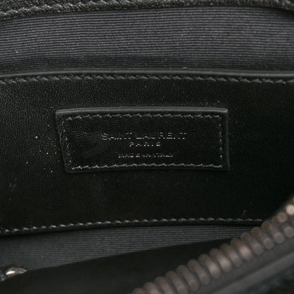 Saint Laurent Sheepskin Matelasse Chevron Monogram Medium Pins College Bag Black 6 of 11
