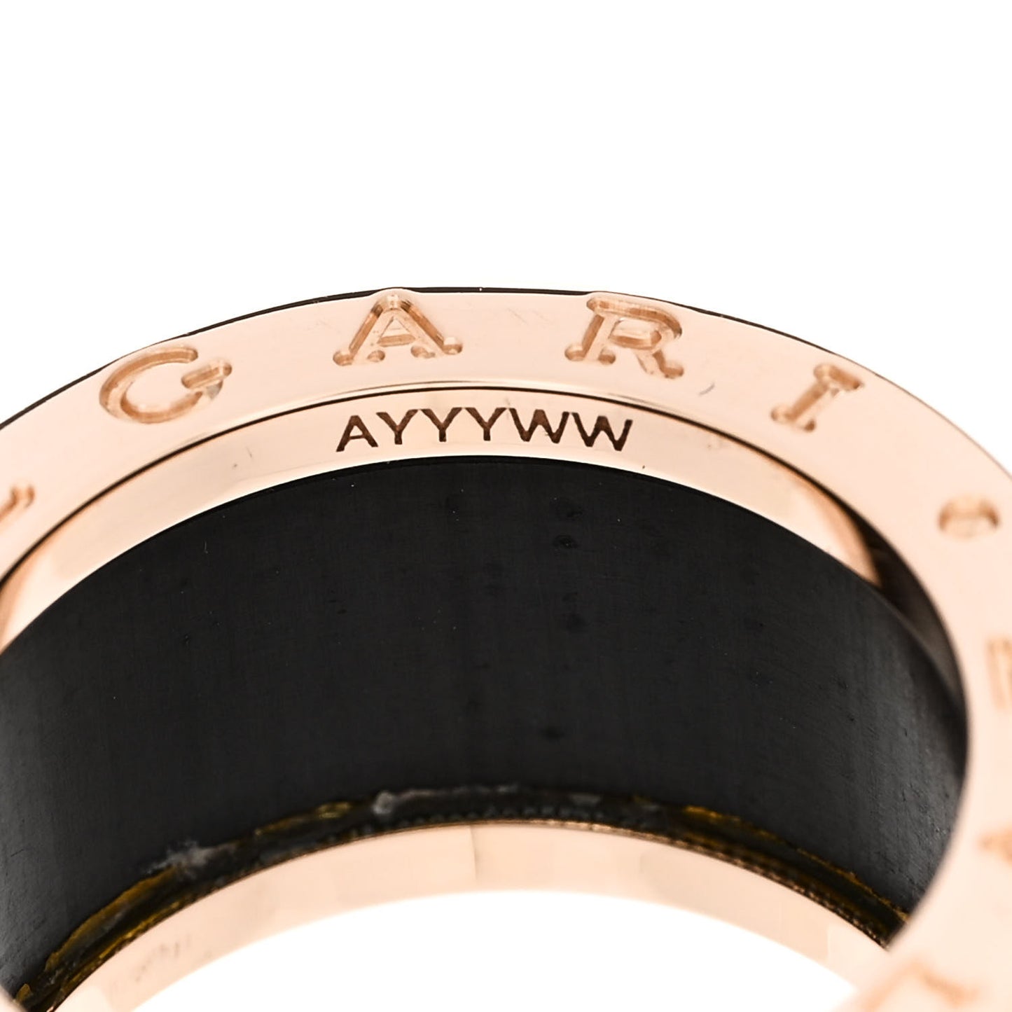 18K Rose Gold Green Marble B.Zero1 Ring 53 6.5