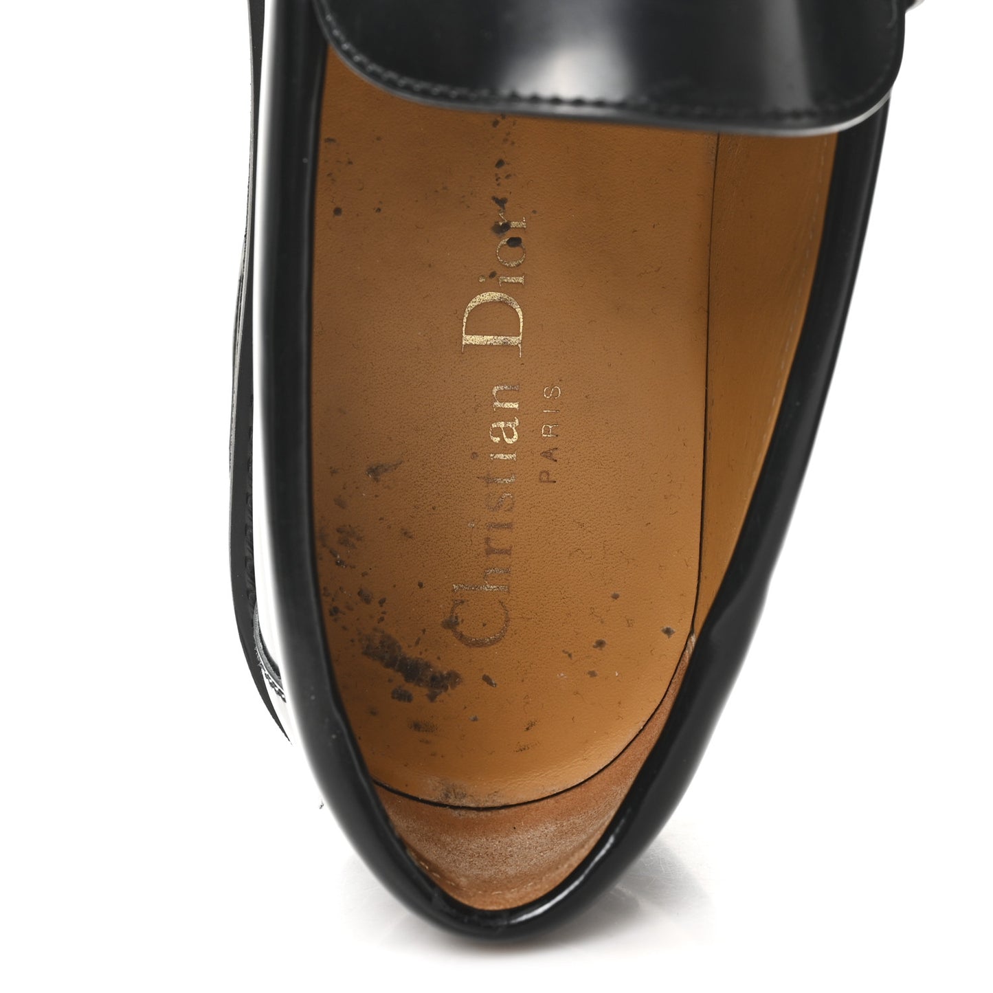 Brushed Calfskin Rubber Dior Code Cap Toe Lug Sole 35mm Loafers 38 Black