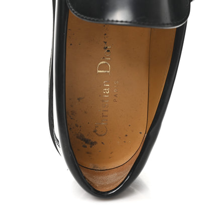 Christian Dior Brushed Calfskin Rubber Dior Code Cap Toe Lug Sole 35mm Loafers 38 Black 8 of 9