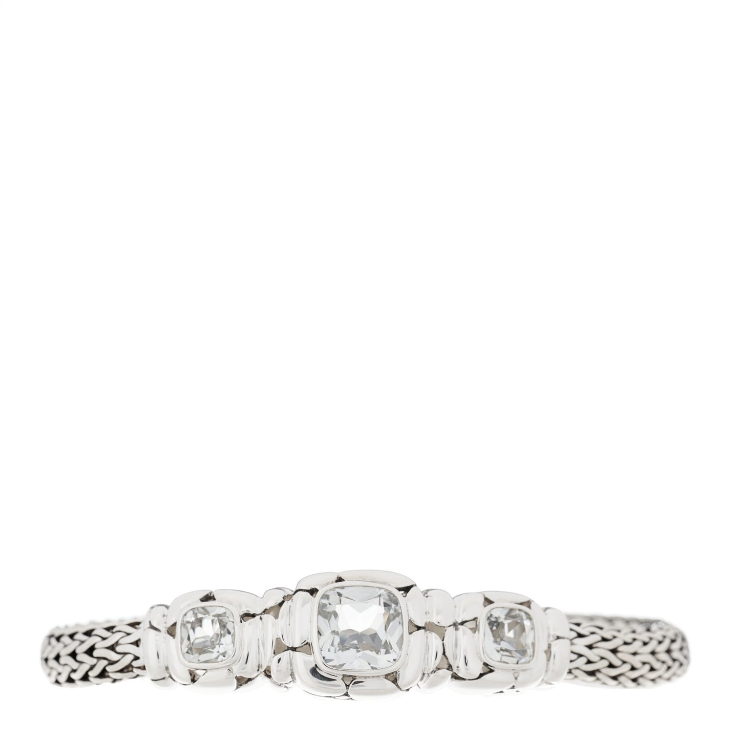 Sterling Silver White Topaz Batu Kali Bracelet
