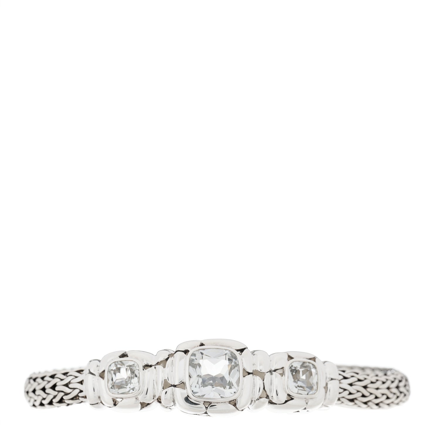 John Hardy Sterling Silver White Topaz Batu Kali Bracelet 1 of 4