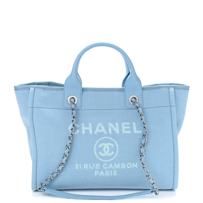 Chanel Mixed Fibers Small Deauville Tote Light Blue 1 of 10