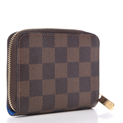 Louis Vuitton Damier Ebene 2019 Christmas Animation Zippy Coin Purse Blue 3 of 8