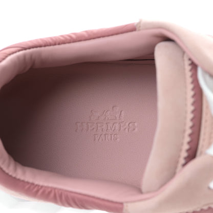 Hermes Parachute Fabric Suede Goatskin Bouncing Sneakers 40 Rose Rose Opaline 8 of 8