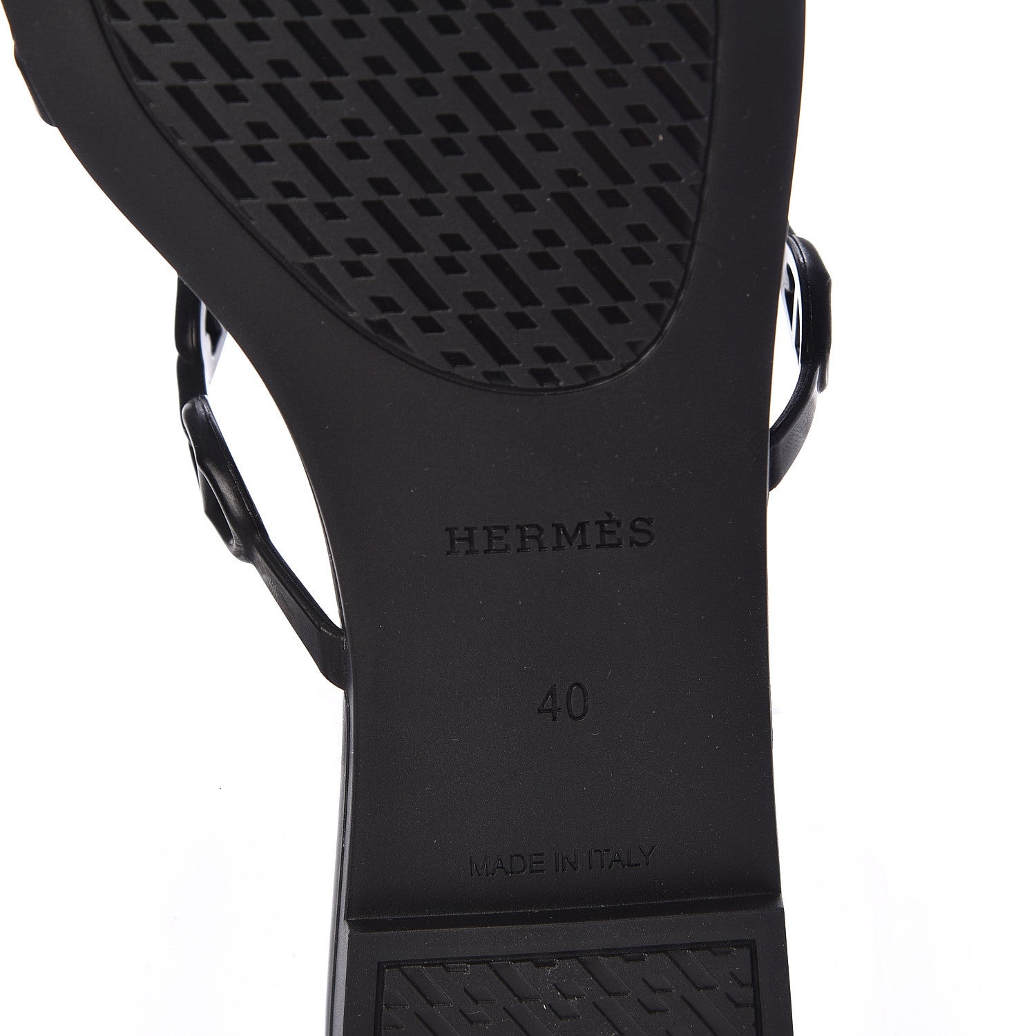 Hermes Rubber Chaine d'Ancre Rivage Sandals 40 Black 6 of 8