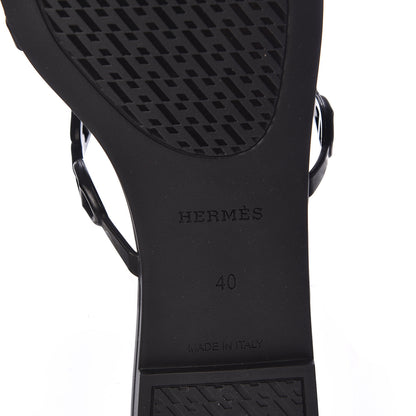 Hermes Rubber Chaine d'Ancre Rivage Sandals 40 Black 6 of 8