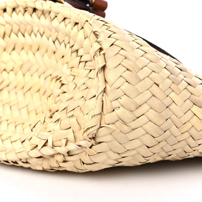 Chloe Raffia Small Grain Calfskin Medium Marcie Basket Tan 8 of 9