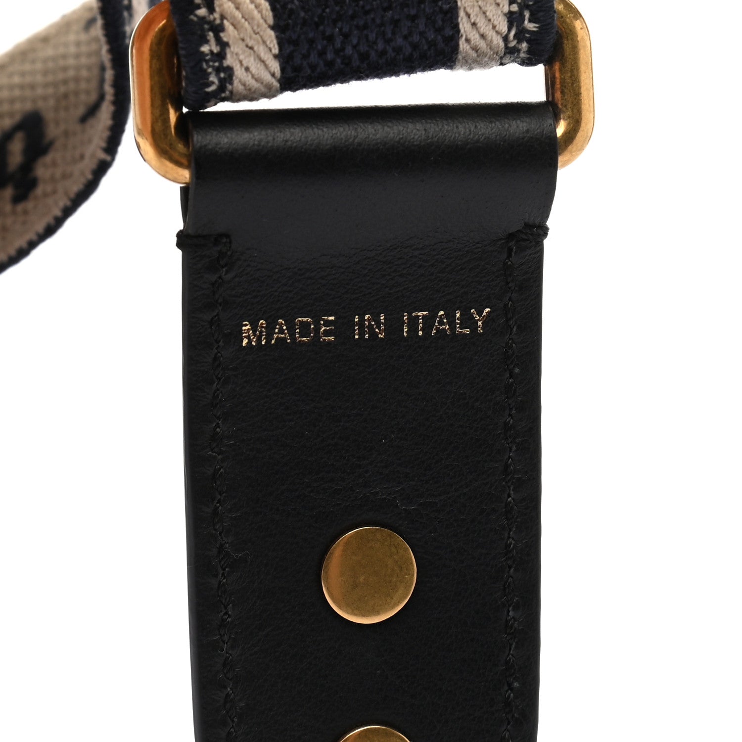 Christian Dior Canvas Embroidered Shoulder Strap Blue 3 of 4