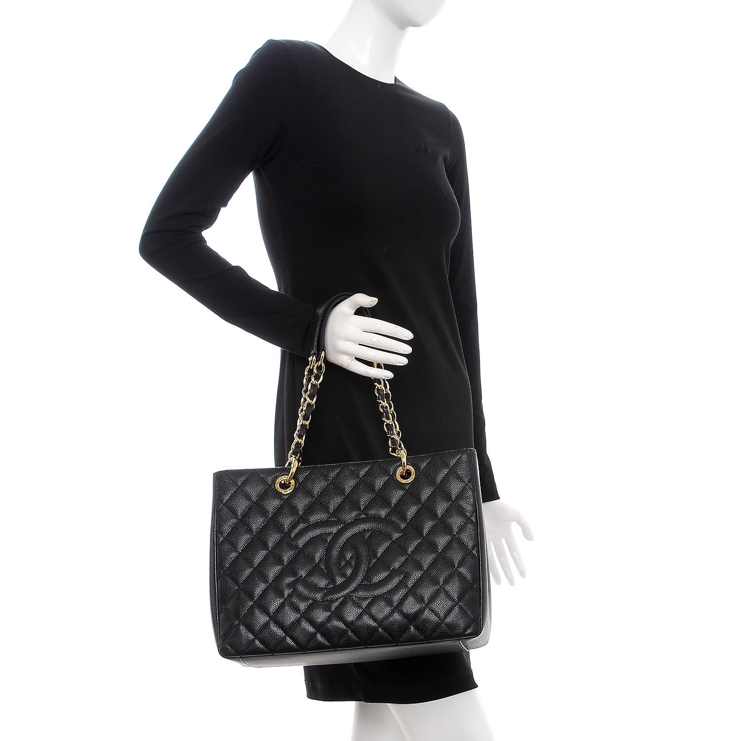 Chanel Caviar Quilted Grand Shopping Tote GST Black 2 of 10