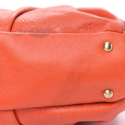 MCM Calfskin Ottomar Monogram Tote Orange 9 of 11