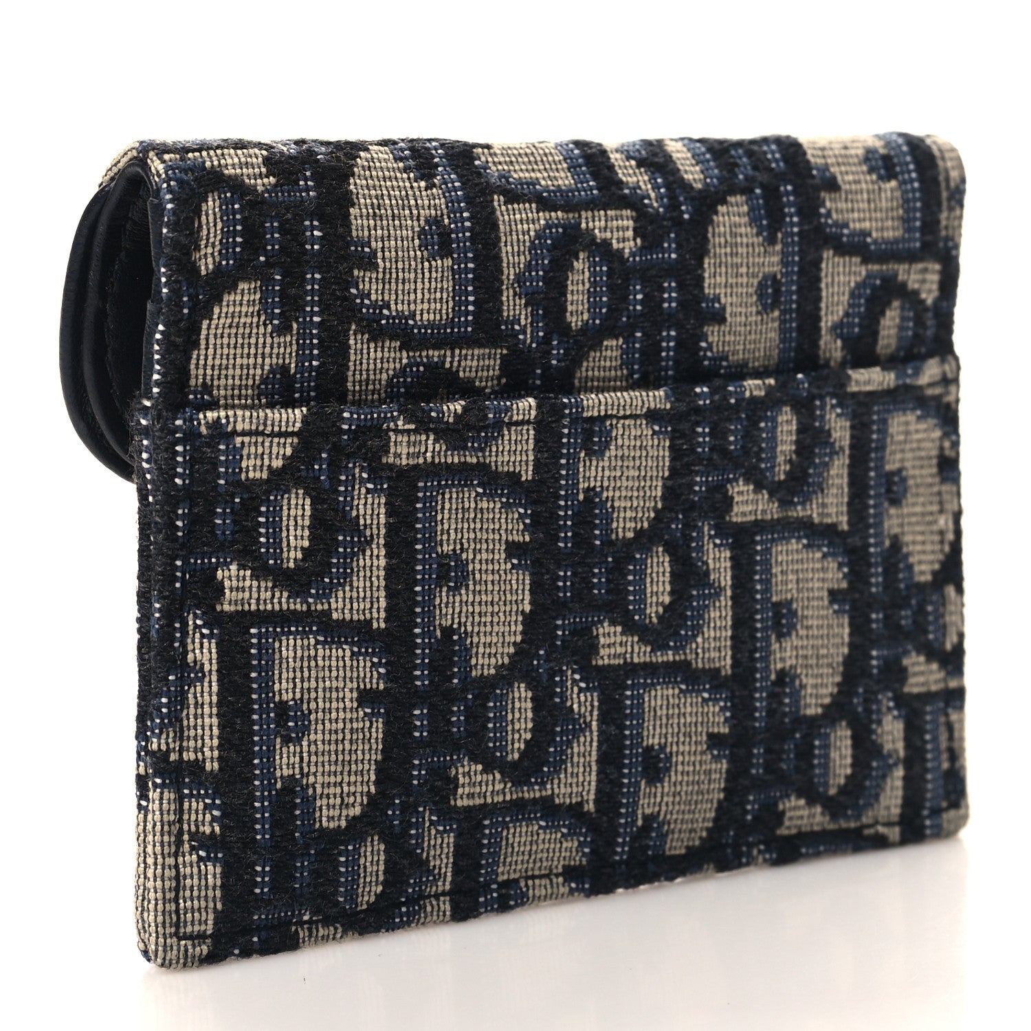 Christian Dior Oblique Saddle Card Holder Blue 3 of 8
