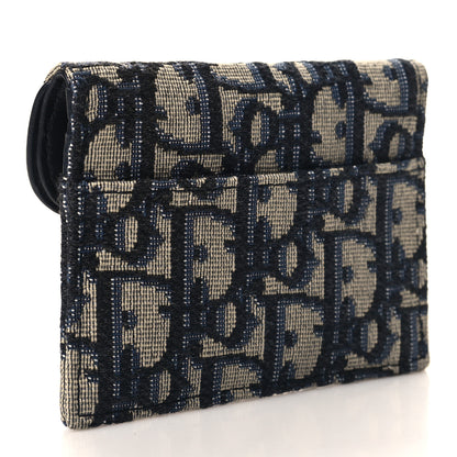 Christian Dior Oblique Saddle Card Holder Blue 3 of 8
