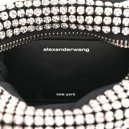 Alexander Wang Mesh Crystal Rhinestone Mini Heiress Pouch Black Silver 6 of 9
