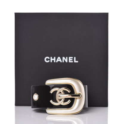 Chanel Resin CC Buckle Cuff Black Gold 6 of 6