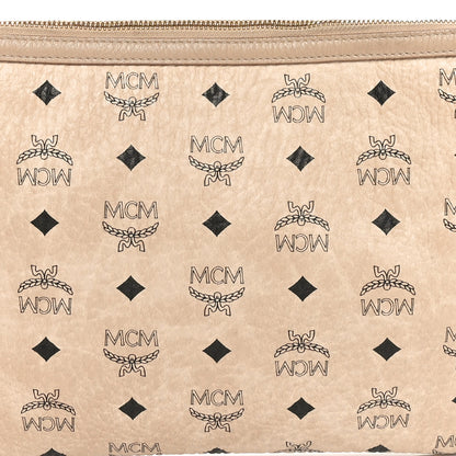 MCM Visetos Liz Shopper Tote Pouch Beige 7 of 11