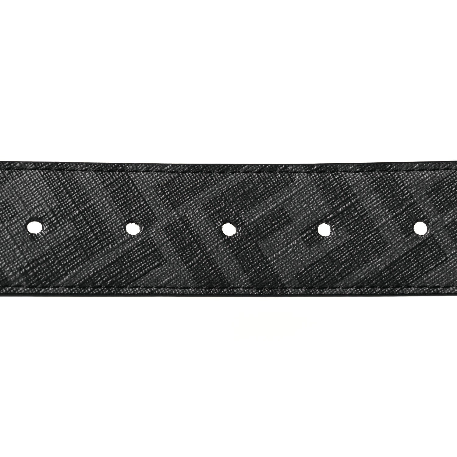 Fendi Cuoio Romano Glazed Fabric Enamel FF 1974 Reversible Belt 95 38 Black 5 of 8