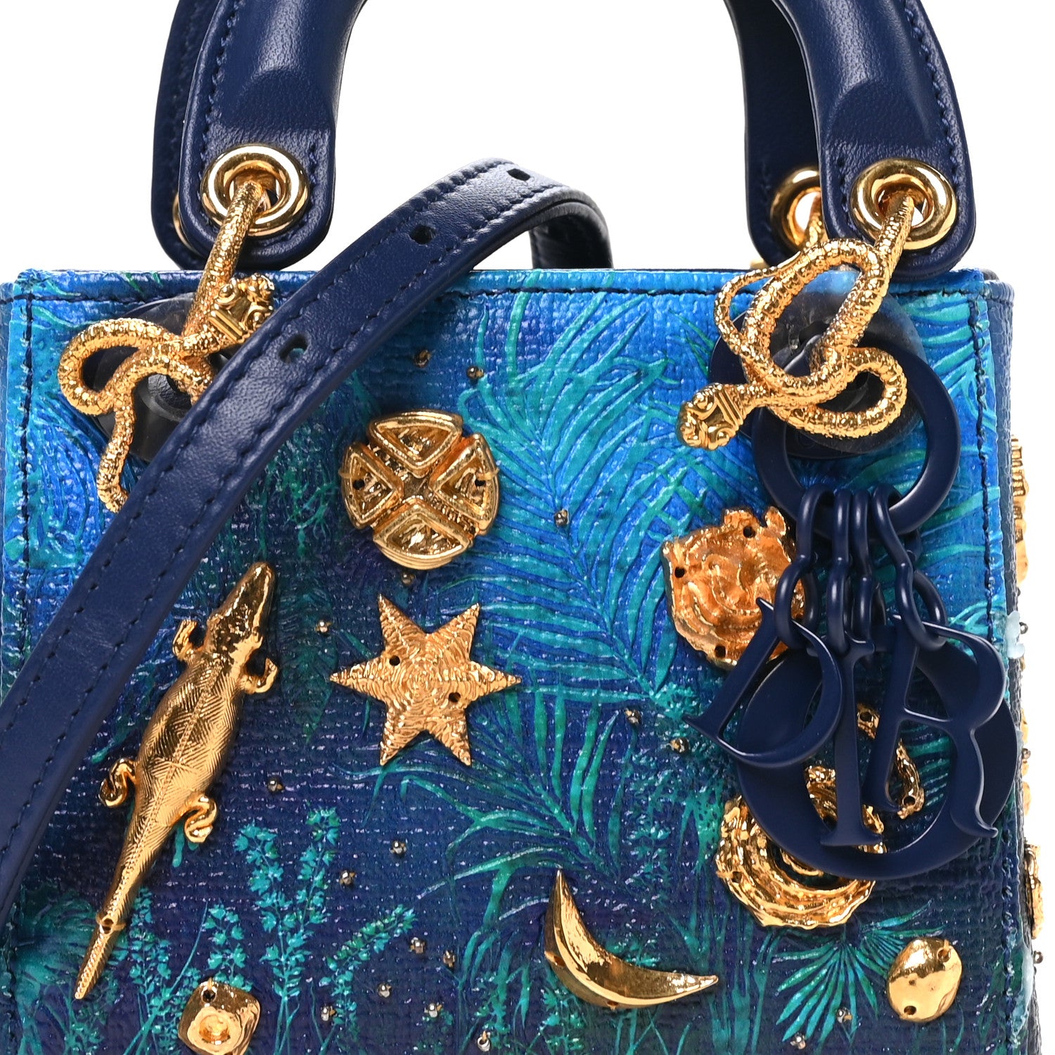 Christian Dior X LINA IRIS VIKTOR Calfskin Embellished Micro Lady Dior Art Blue Multicolor 6 of 9