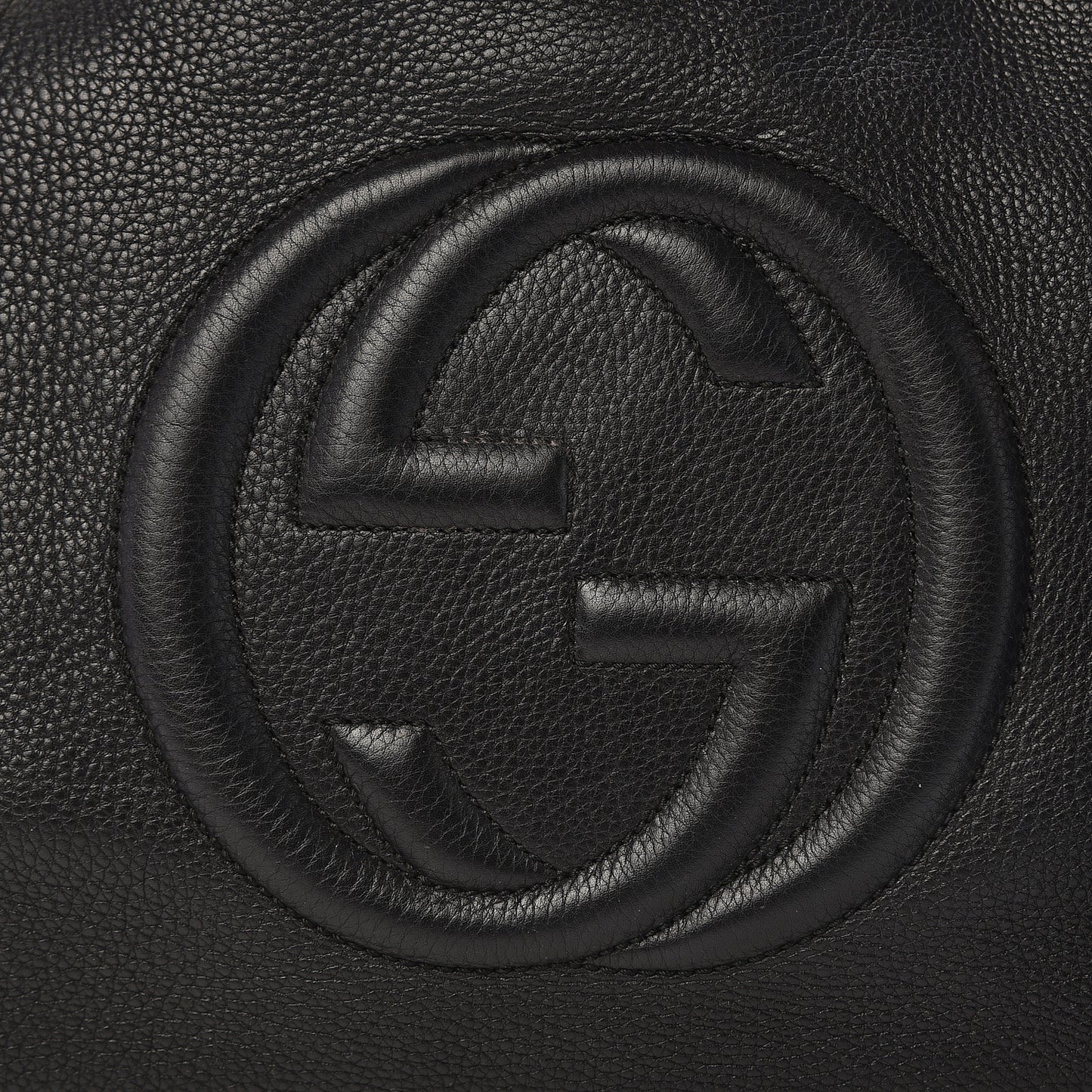 Pebbled Calfskin Medium Soho Chain Shoulder Bag Black