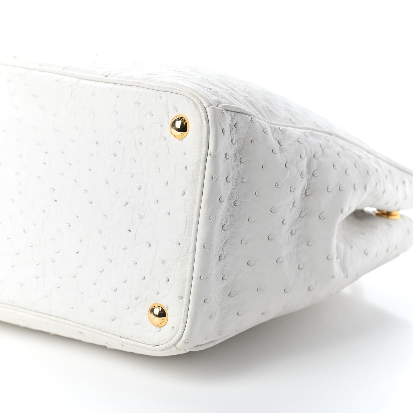 Ostrich Large Galleria Double Zip Tote White