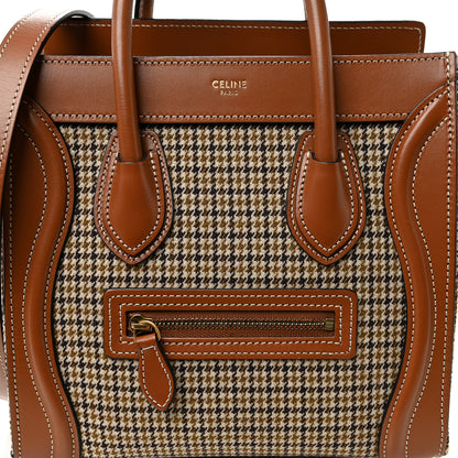 Celine Smooth Calfskin Houndstooth Nano Luggage Tan 8 of 11