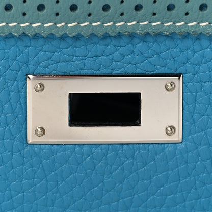 Hermes Veau Doblis Taurillon Clemence Evergrain Ghillies Kelly Retourne 32 Turquoise Ciel 32 of 38