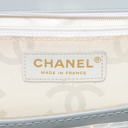 Chanel Leather Quilted Surpique Flap Light Blue 3 of 8