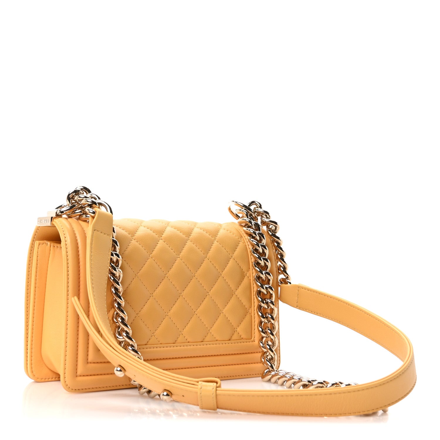 Chanel Calfskin Quilted Small Boy Flap Yellow 3 of 11