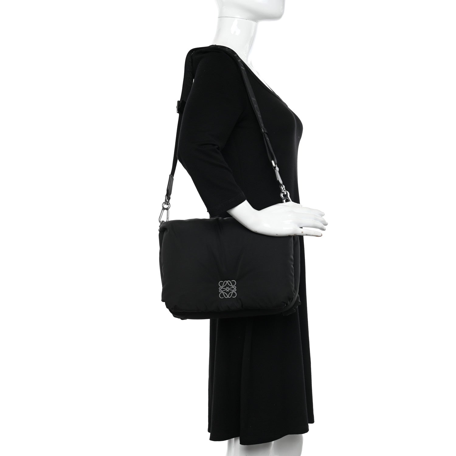 Loewe Nylon Medium Goya Puffer Bag Black 2 of 10