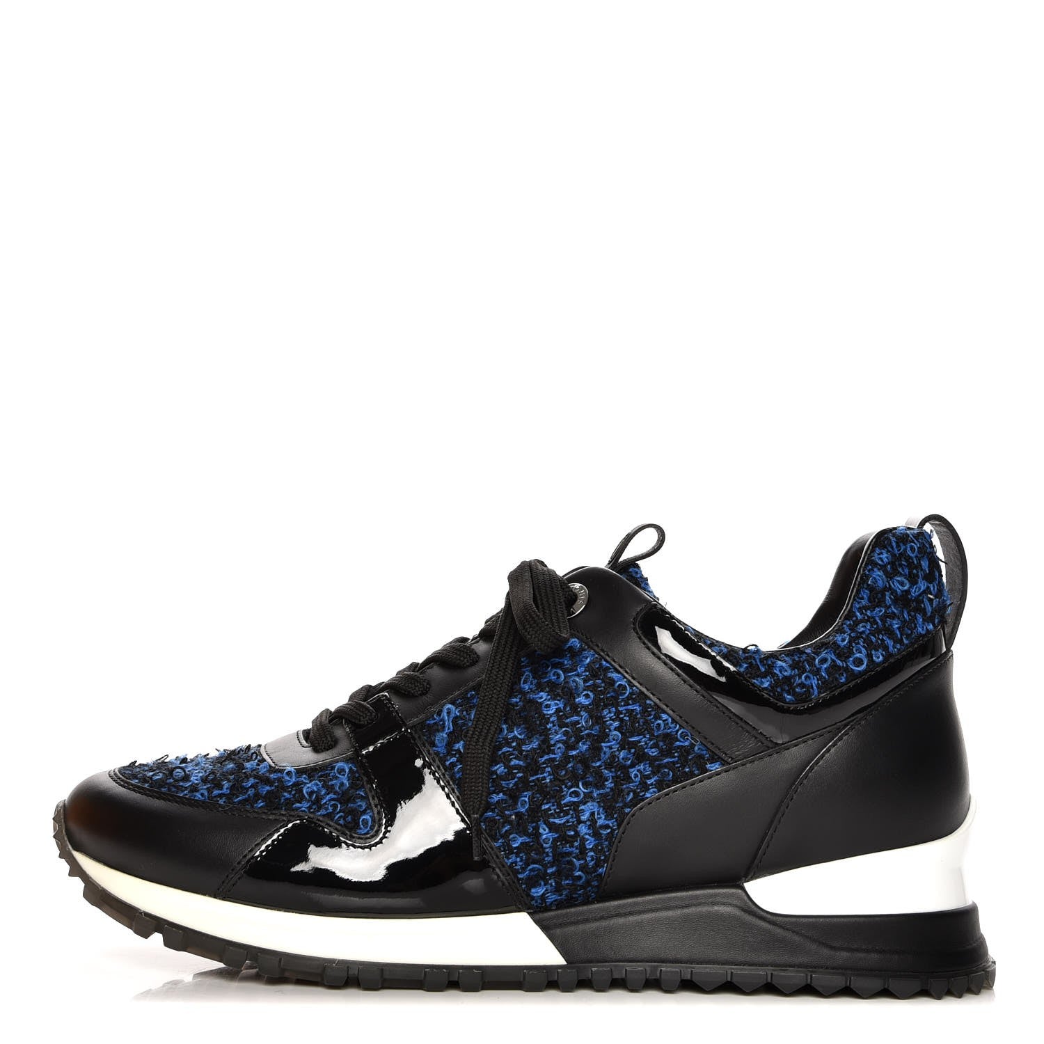 Louis Vuitton Calfskin Tweed Run Away Sneakers 37.5 Blue 1 of 8