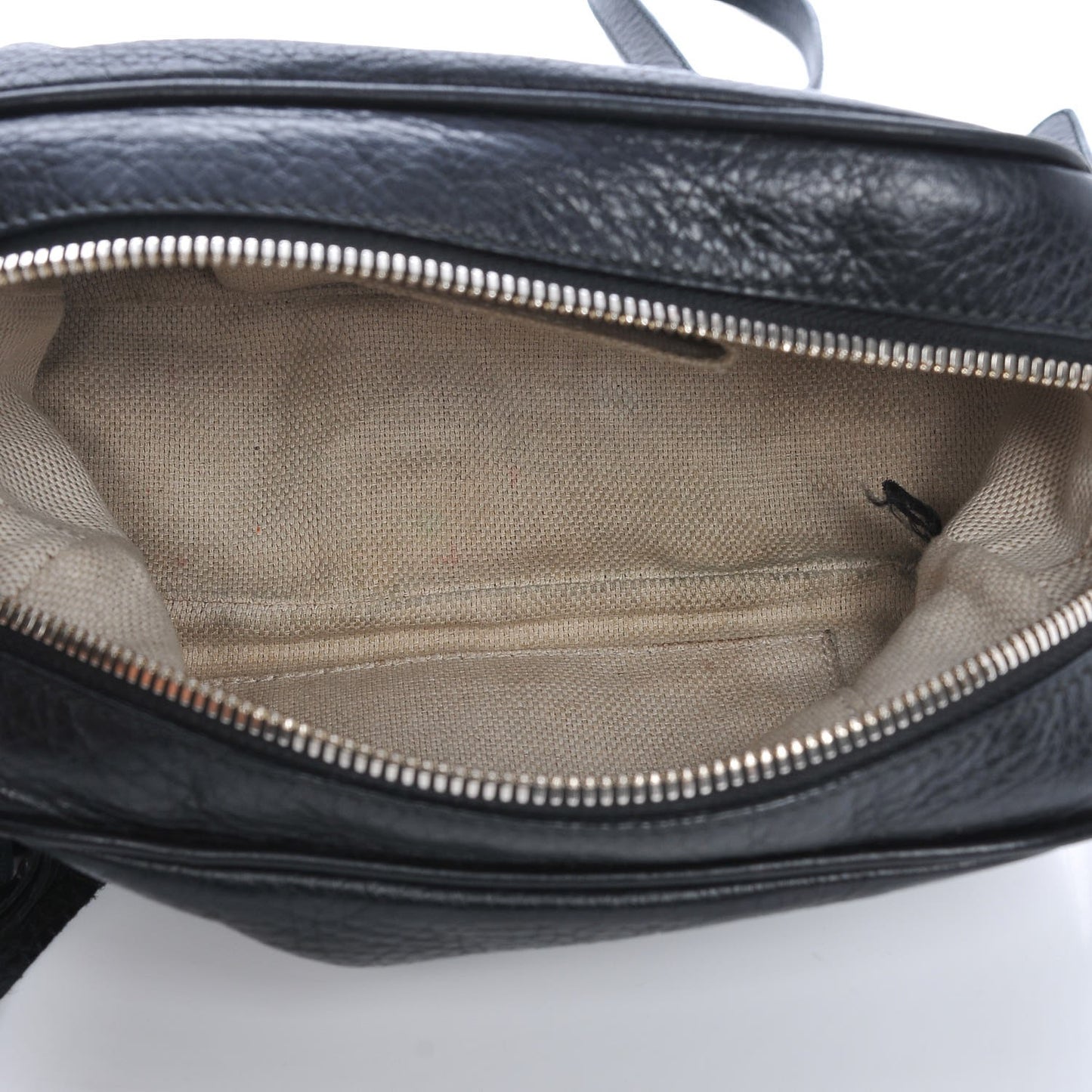 Pebbled Calfskin Small Soho Disco Bag Black